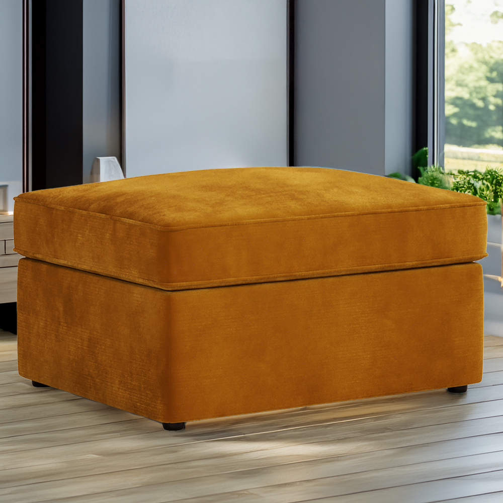 Jay-Be Saffron Luxe Velvet Fold-Out Footstool Bed with Comfort Mattress Image 1