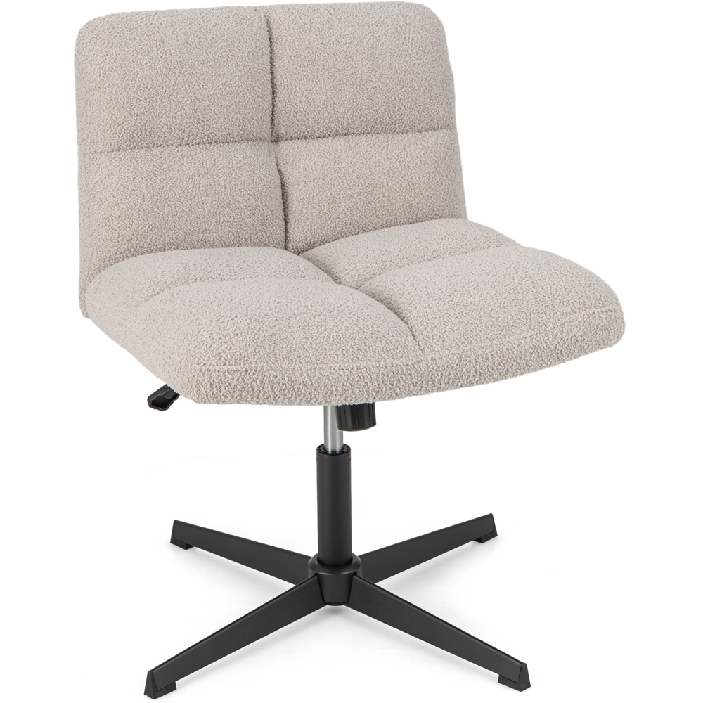 Costway Grey Fleece Adjustable Armless Office Chair Image 2