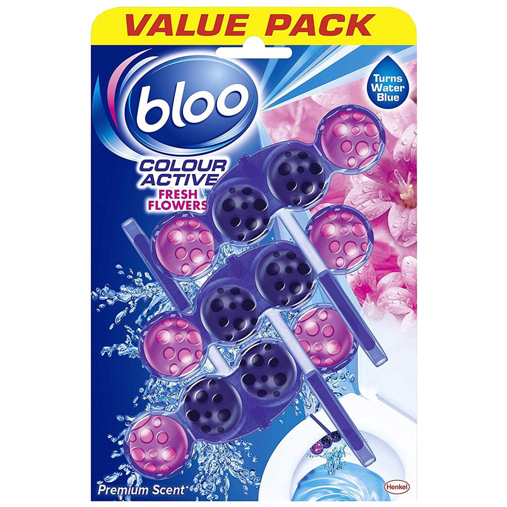 Bloo Colour Active Fresh Flowers Anti Limescale Toilet Rim Block 50g 15 Pack Image 2