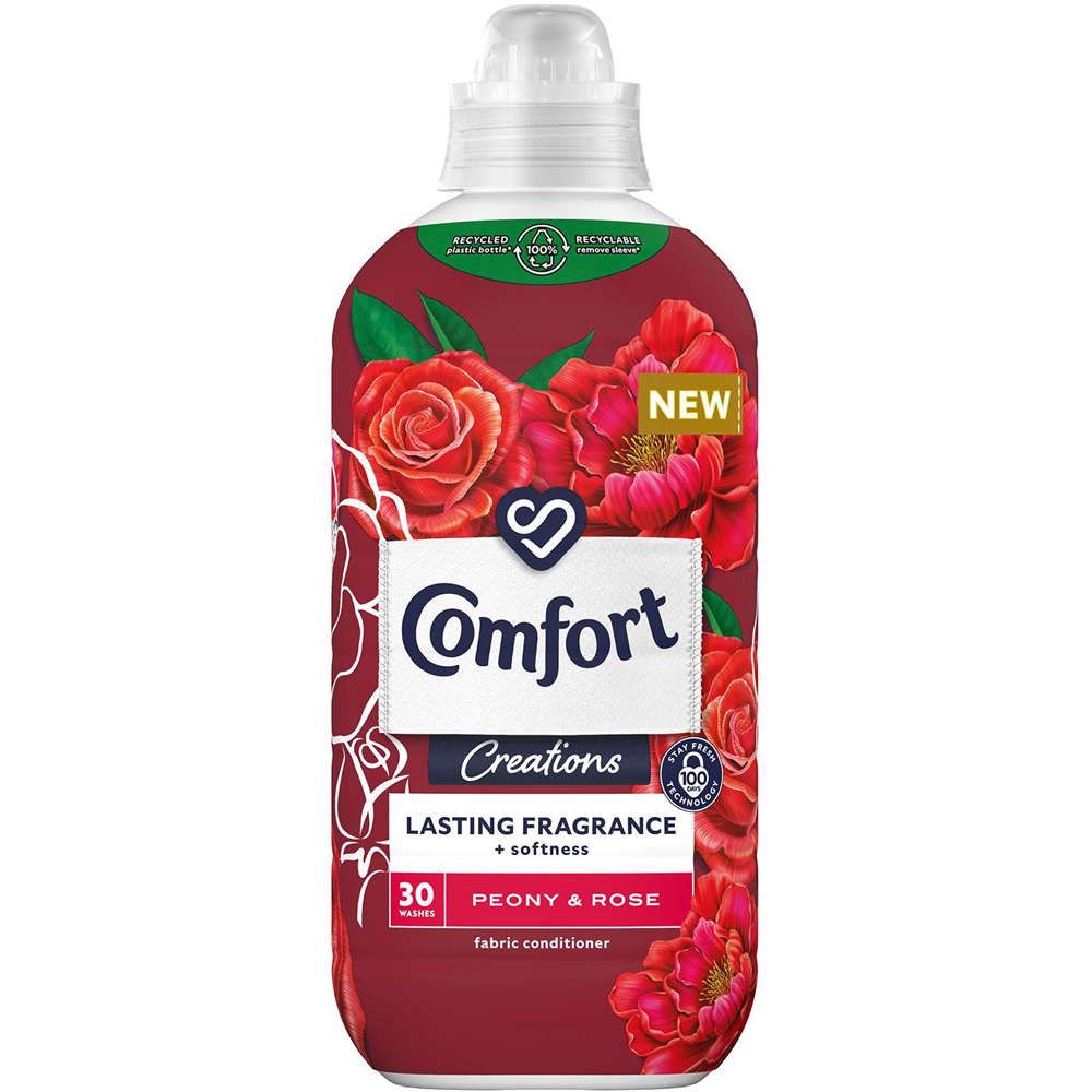Comfort Creations Peony and Rose Lasting Fragrance Fabric Conditioner 30 Washes 900ml 2 Pack Image 2