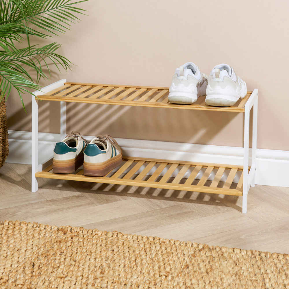 2 Tier Bamboo Shoe Rack Image 3