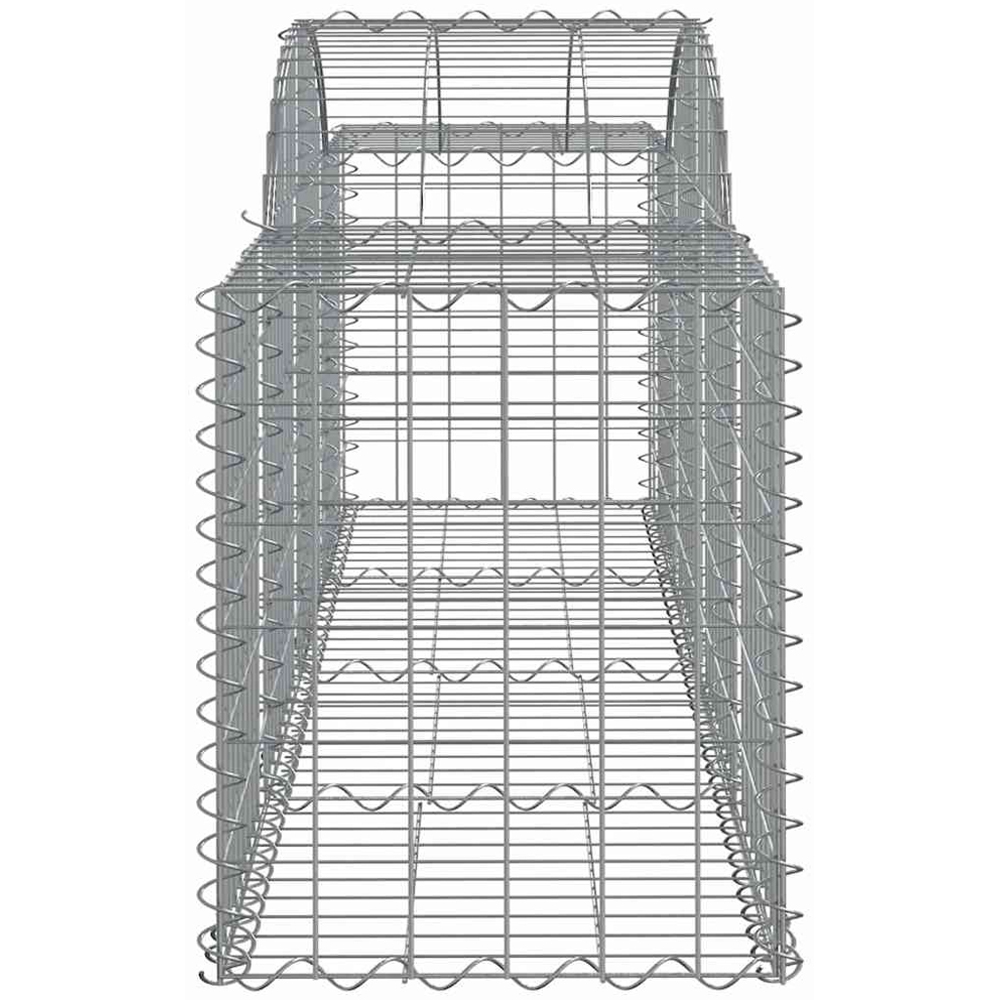 vidaXL Silver Galvanised Iron Arched Gabion Basket 200 x 50 x 60/80cm 12 Pack Image 3