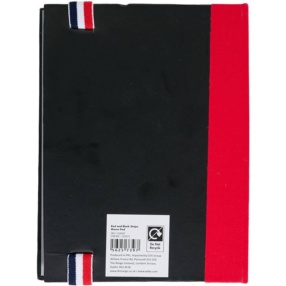 Red and Black Stripe Memo Pad Image 3
