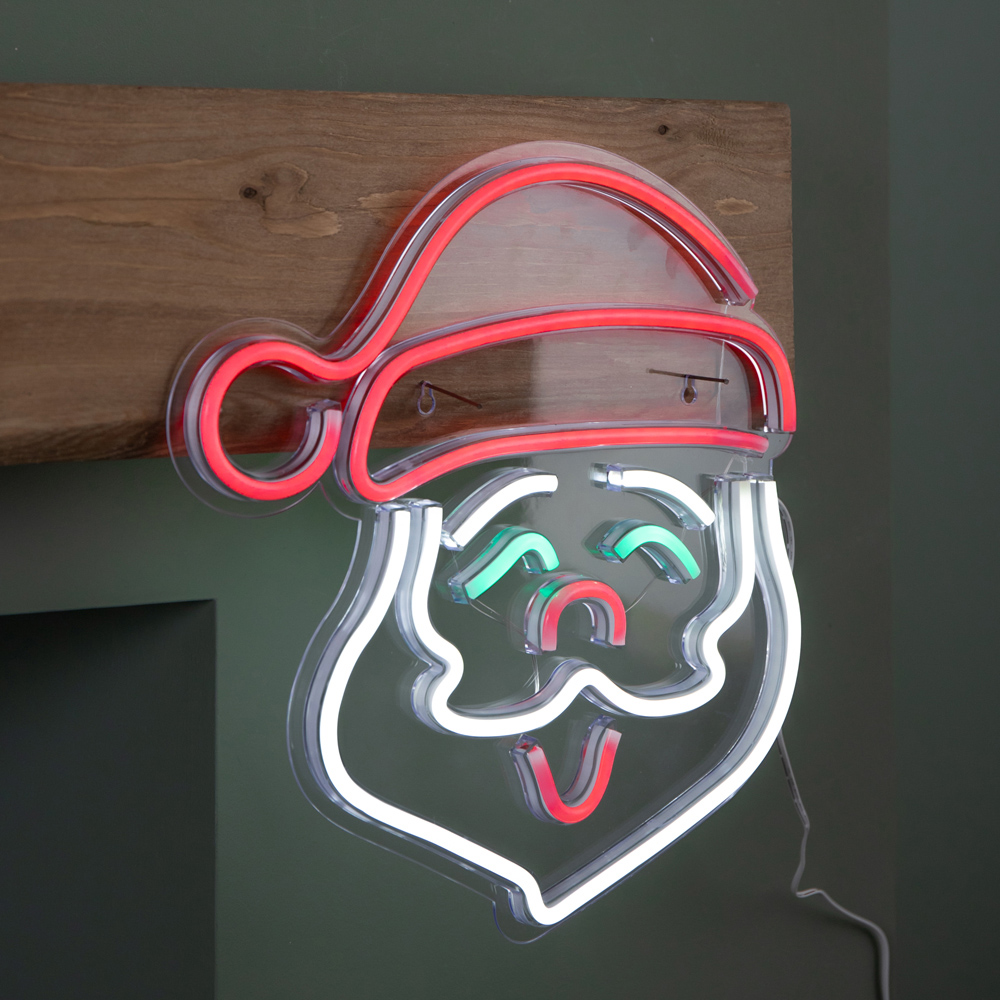 Samuel Alexander Multicolour LED Light Up Christmas Santa Neon Sign 35cm Image 5
