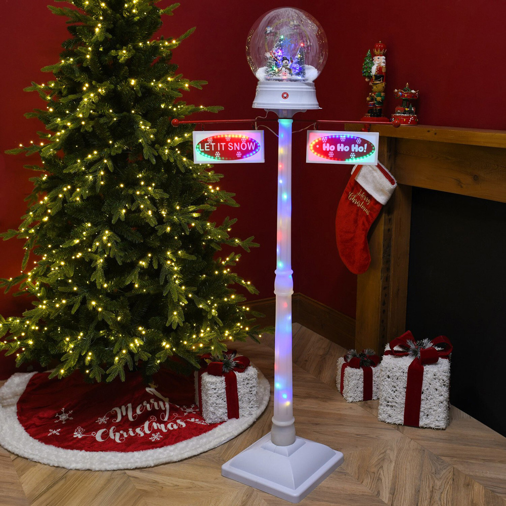 Snowing LED Christmas Lantern White Image 4