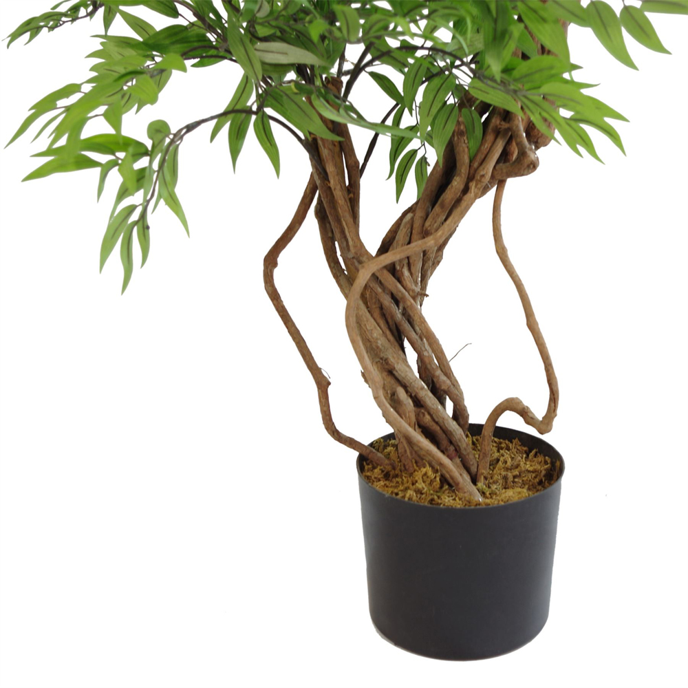 Leaf Japanese Fruticosa Ficus Artificial Tree in Plastic Pot 4.5ft Image 4