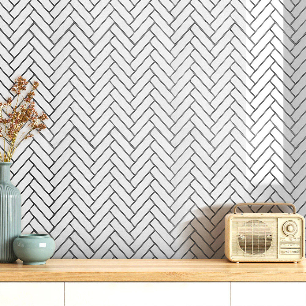 Living and Home White Self Adhesive Wall Sticker 10 Pack Image 1