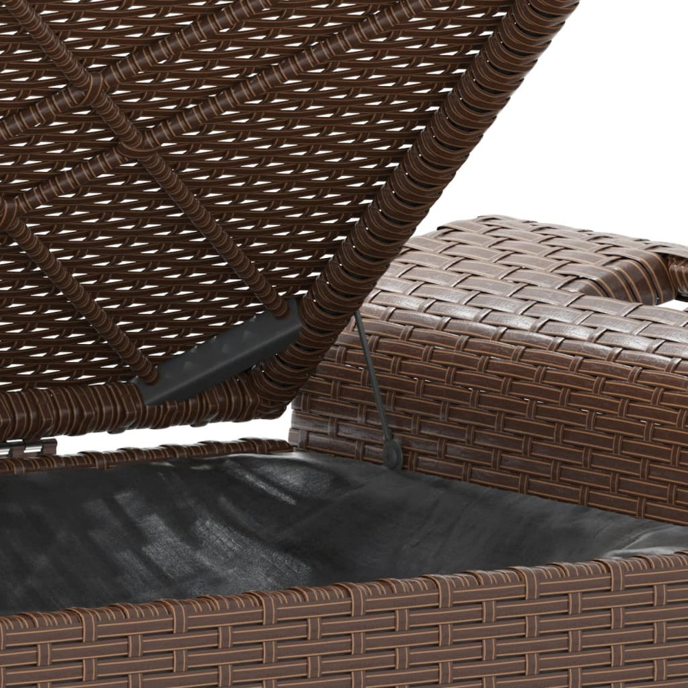 vidaXL 2 Seater Brown Rattan Storage Garden Bench Image 7