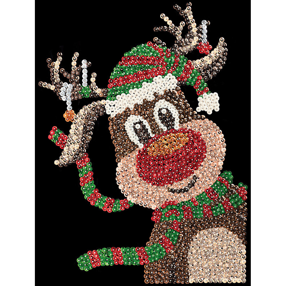 Simply Make Reindeer Christmas Sequin Craft Kit Image 3