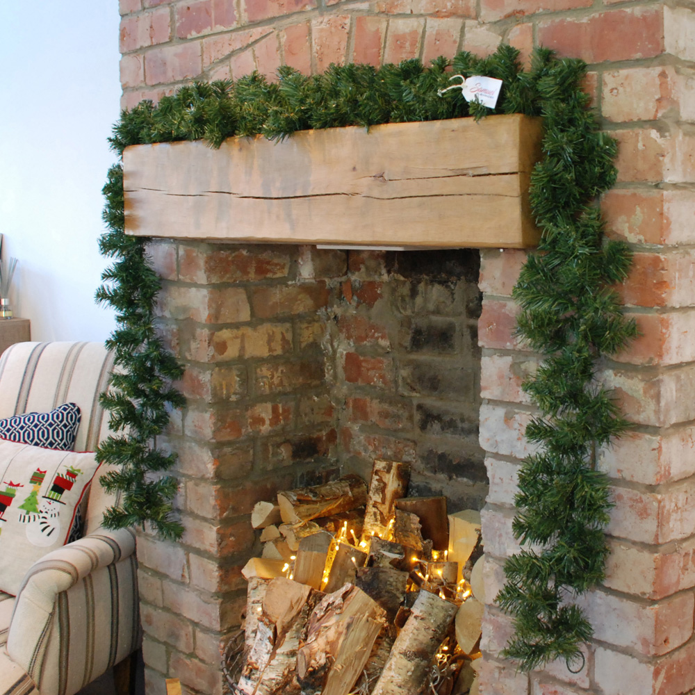 Samuel Alexander Imperial Pine Christmas Garland Plain Green 270cm 2 Pack Image 2