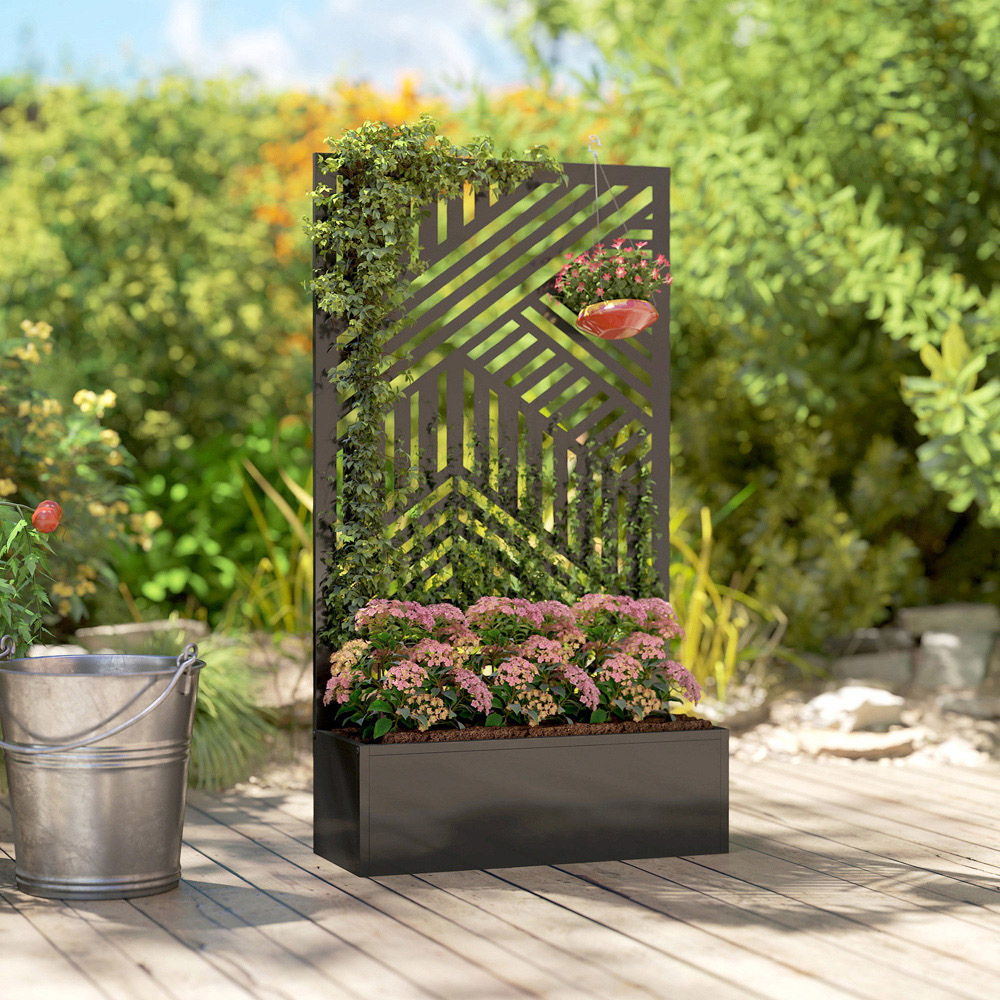 Outsunny Metal Garden Bed with Trellis 113 x 61 x 23cm Image 7