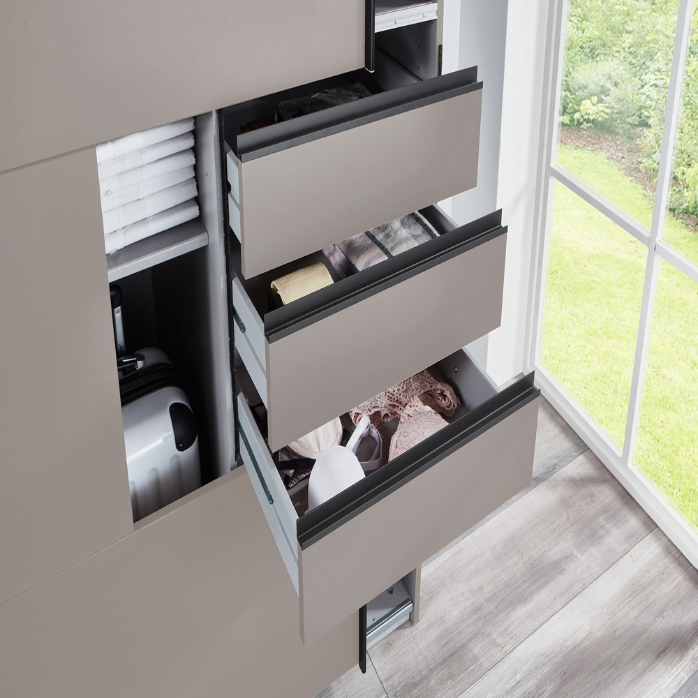TJ'S Saigon 3-Section Grey Sliding Wardrobe Image 3