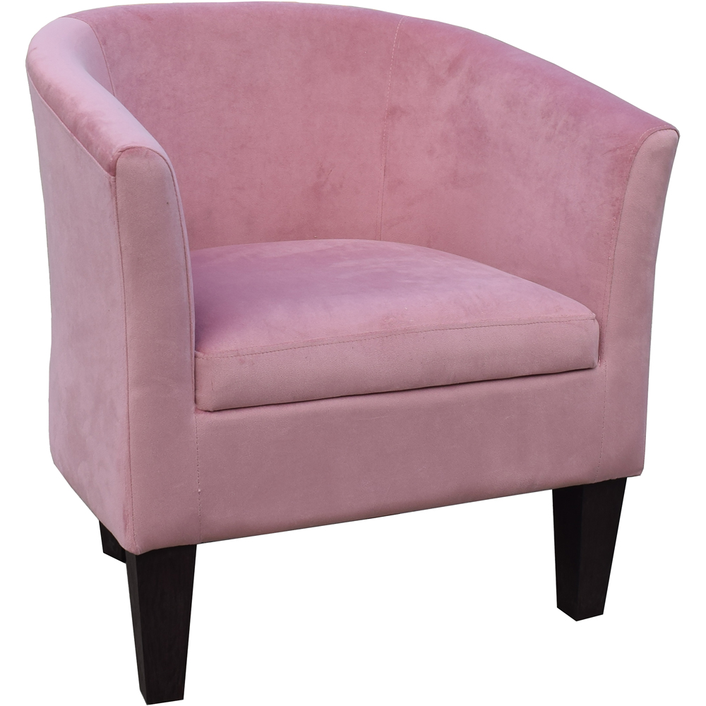 Comfy Living Pink Brushed Velvet Tub Chair Image 2