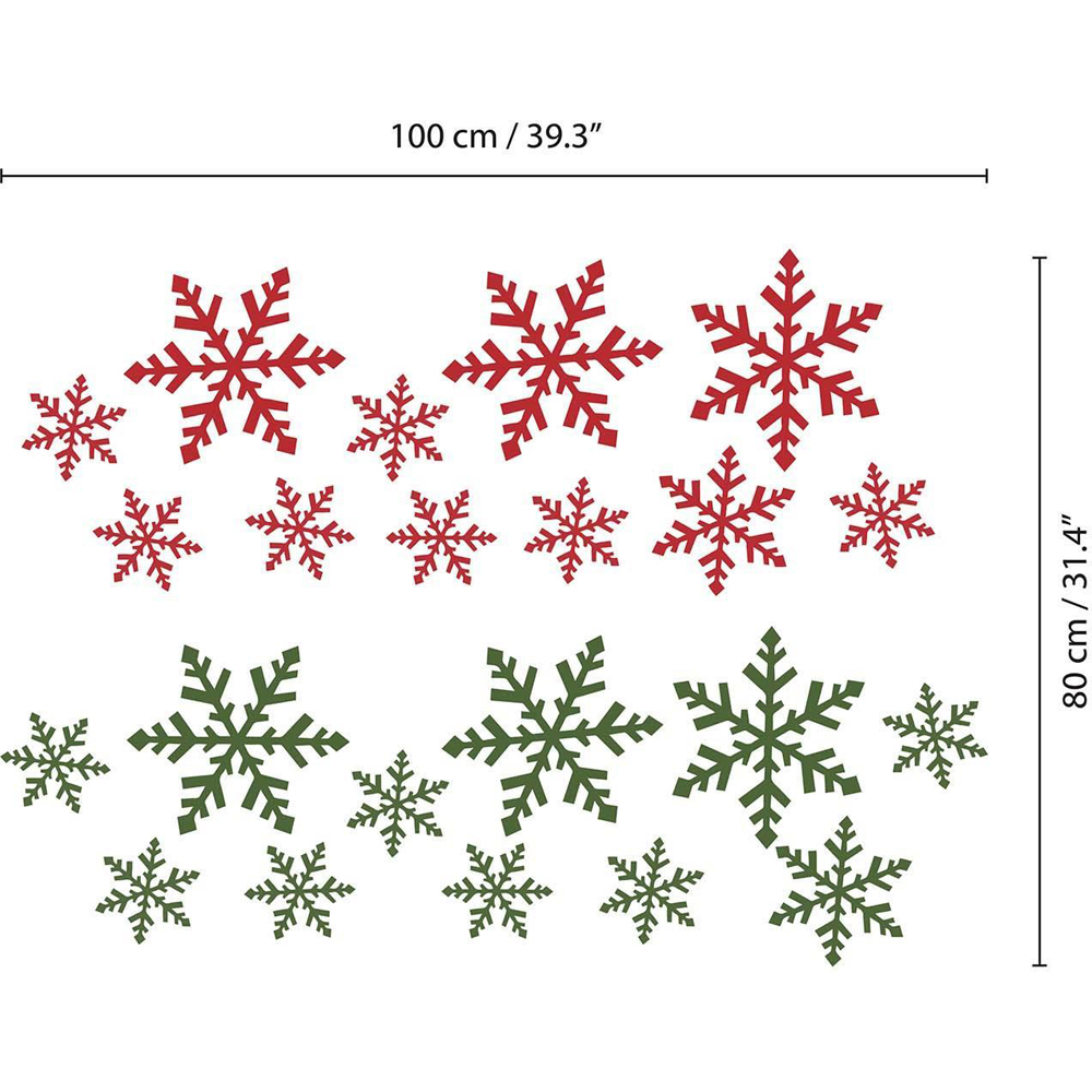 Walplus Coloured Christmas Snowflakes Self Adhesive Wall Stickers 22 Piece Image 5