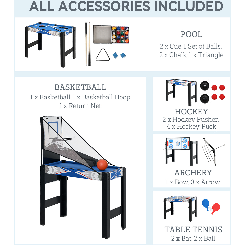 SPORTNOW 5-in-1 Blue Multi Games Table with Accessories Image 7
