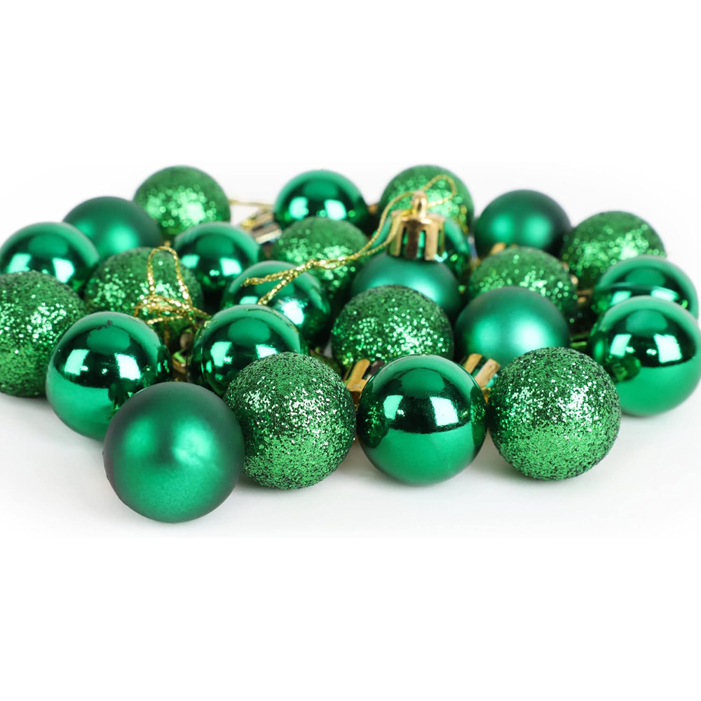 Shatchi 3cm Emerald Green Shatterproof Bauble 12 Pack Image 3