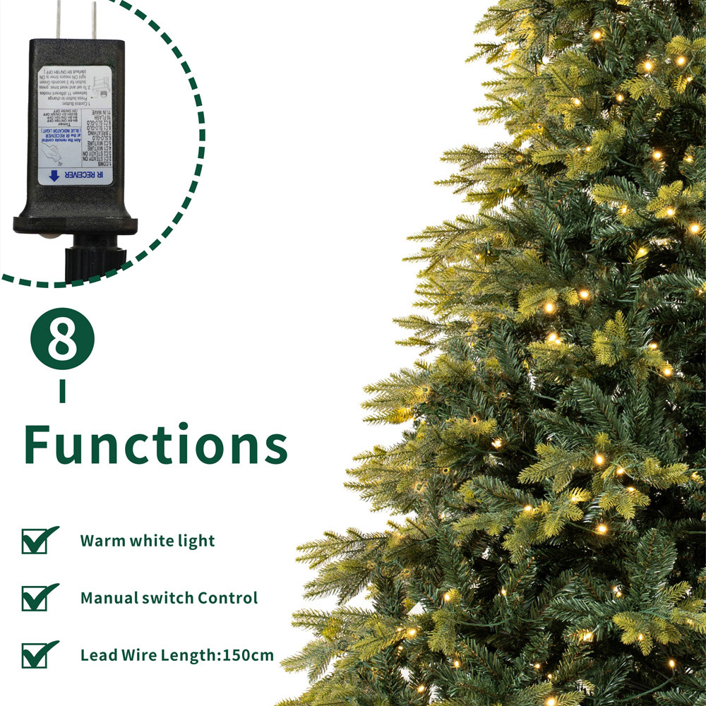 Abrihome 570 Warm White LED Pre-Lit Artificial Christmas Tree with 1760 Mixed Tips 8ft Image 6