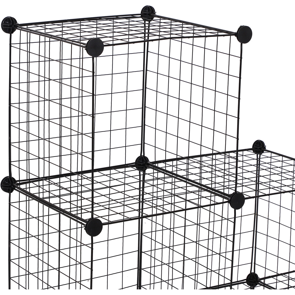 HOMCOM 6 Cube Black Interlocking Metal Storage Unit Image 3