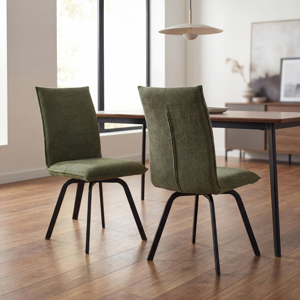 Portland Remi Olive Chenille Dining Chair Image 7