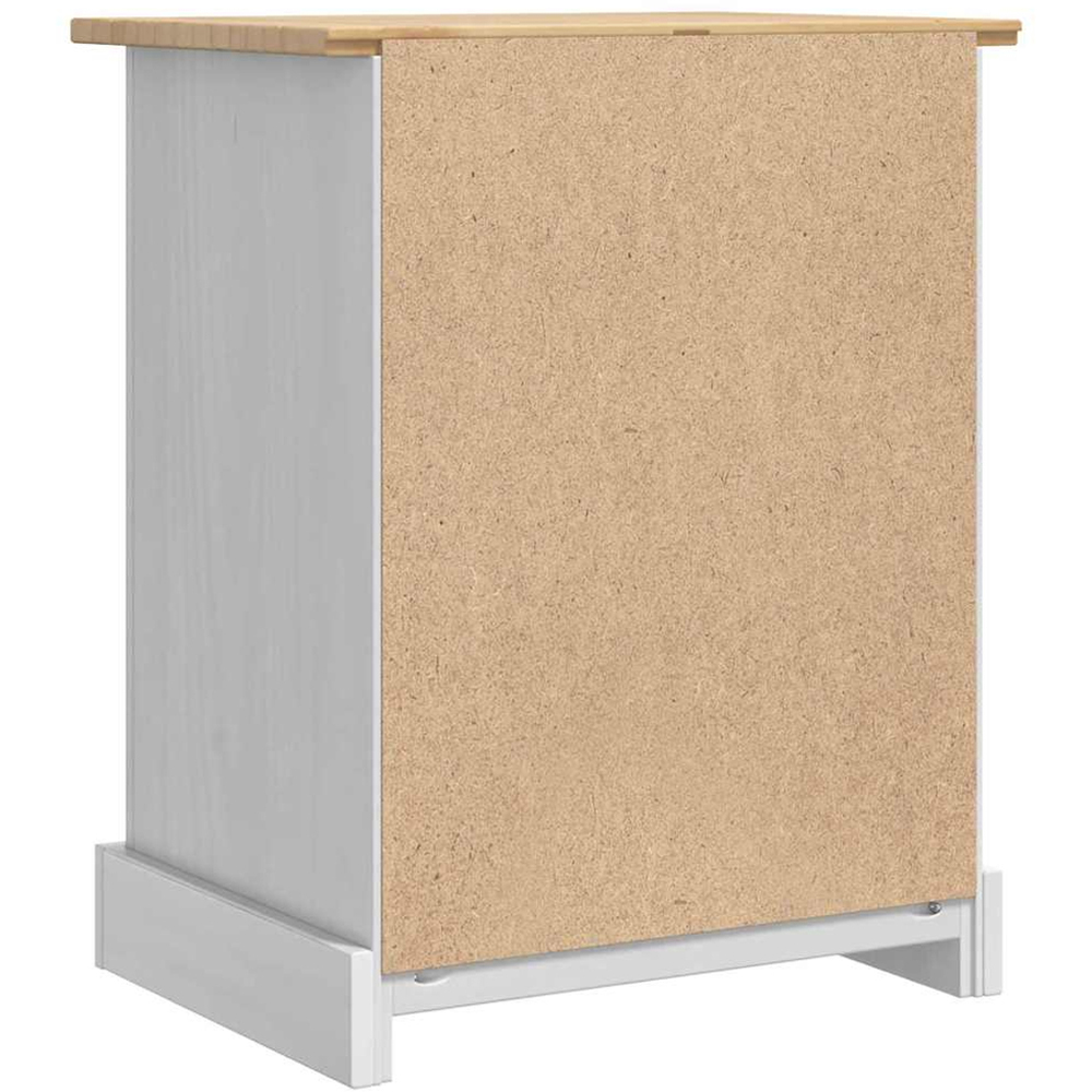vidaXL Corona 3 Drawer White Solid Pine Wood Bedside Table Image 8