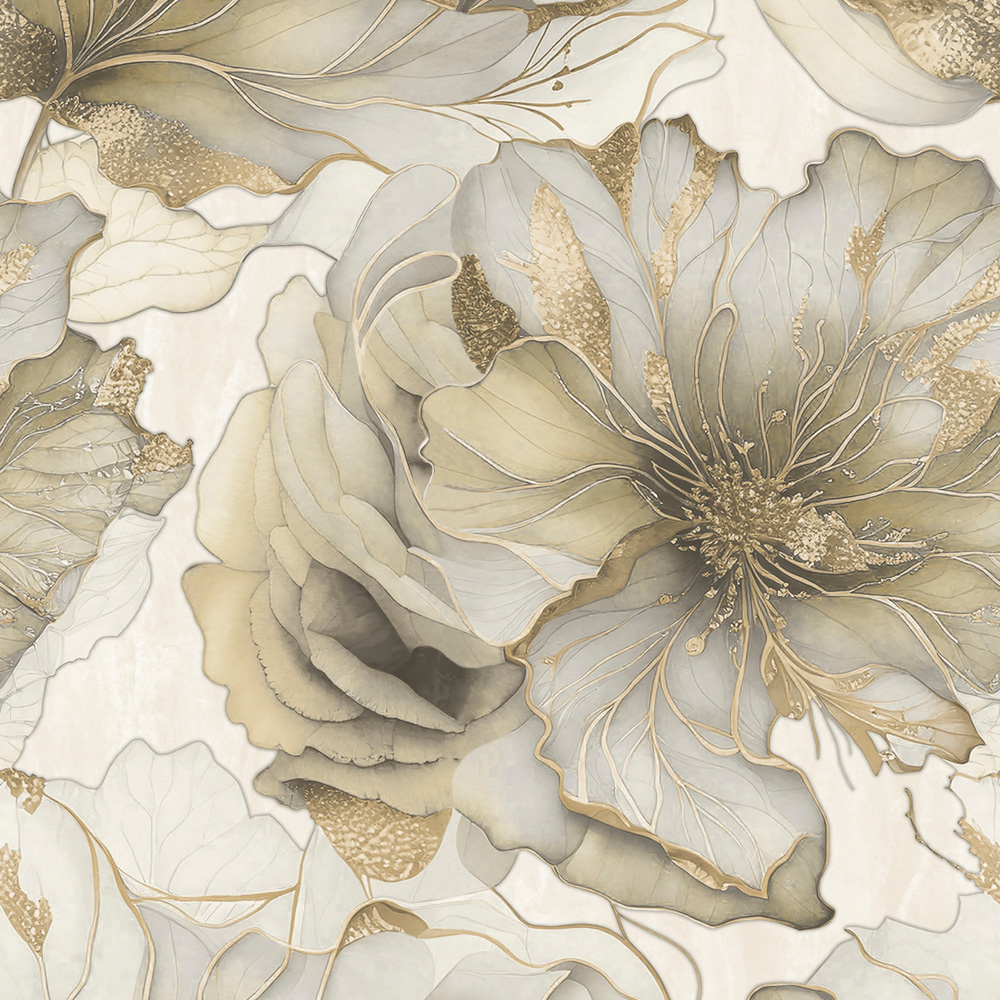 Muriva Renata Floral Cream Wallpaper Image 1