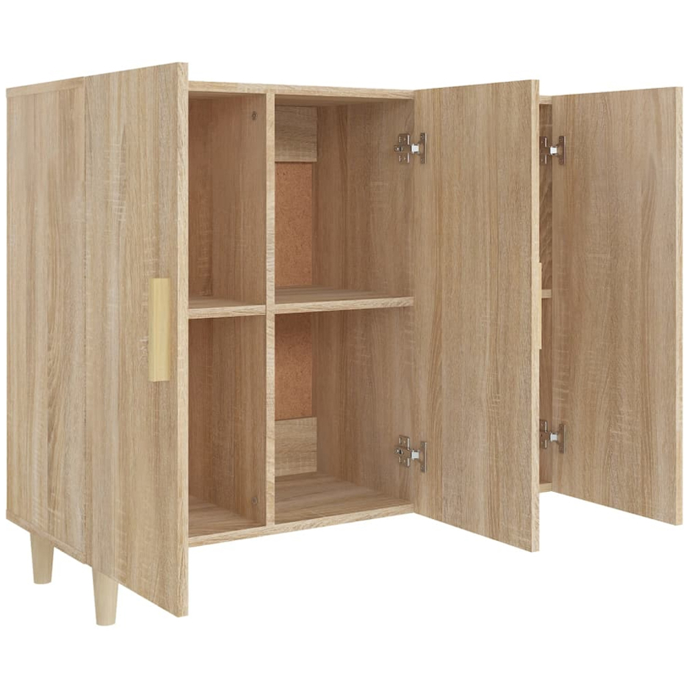 vidaXL 3 Door Sonoma Oak Sideboard Image 4