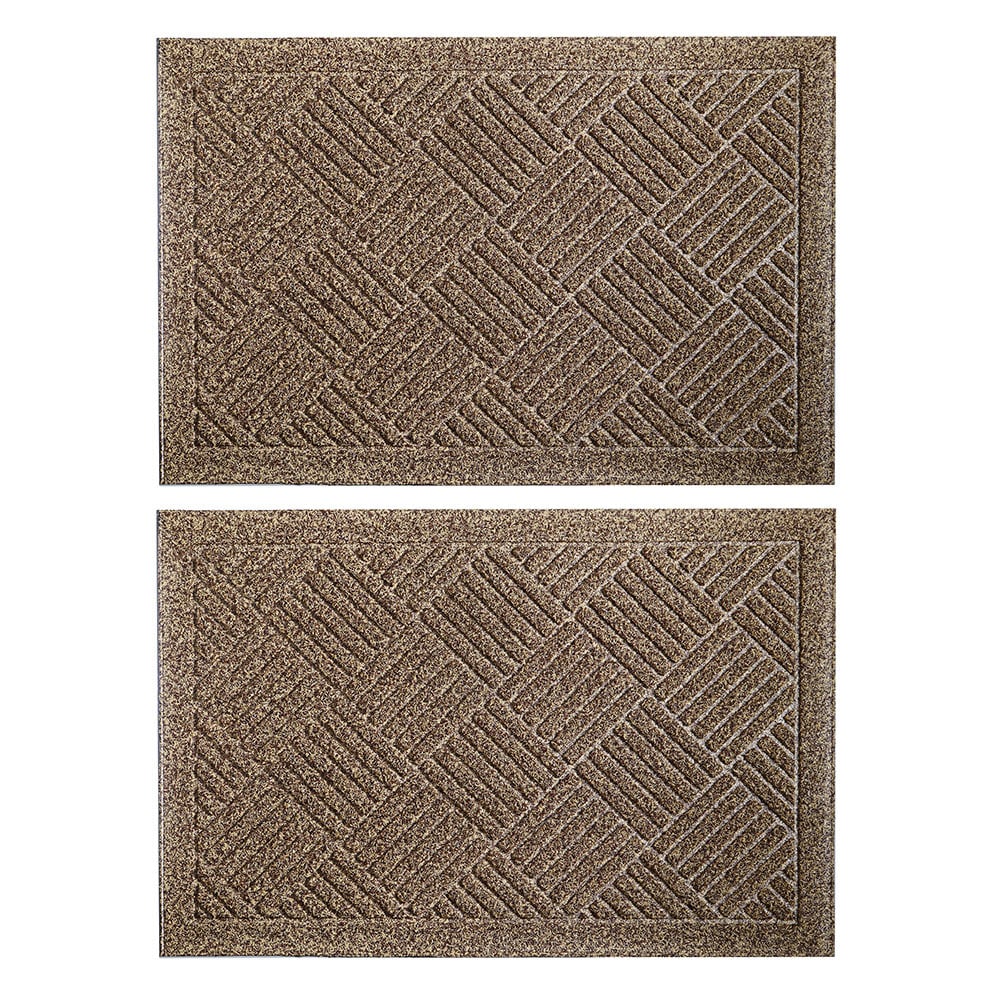 JVL Dirt Defender Beige Square Door Mat 40 x 60cm 2 Pack Image 1