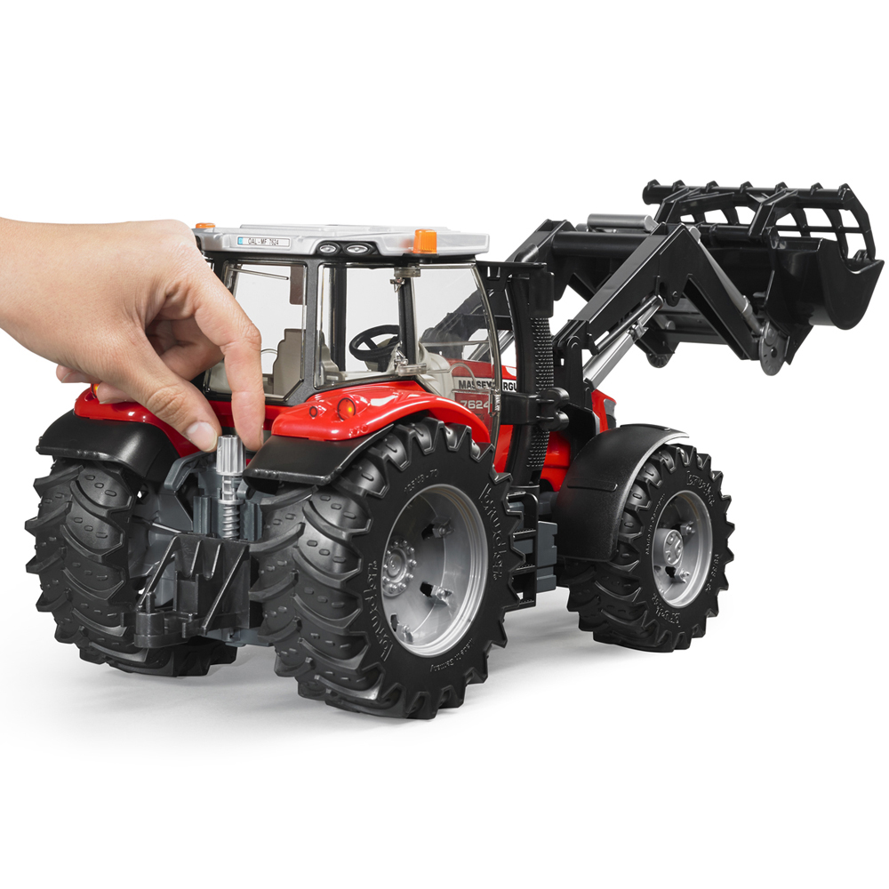 Bruder Massey Ferguson 7624 Red Tractor with Frontloader Image 6