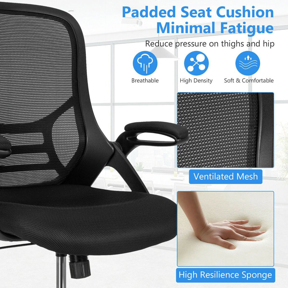Costway Mesh Drafting Chair with Flip-up Armrests Image 3