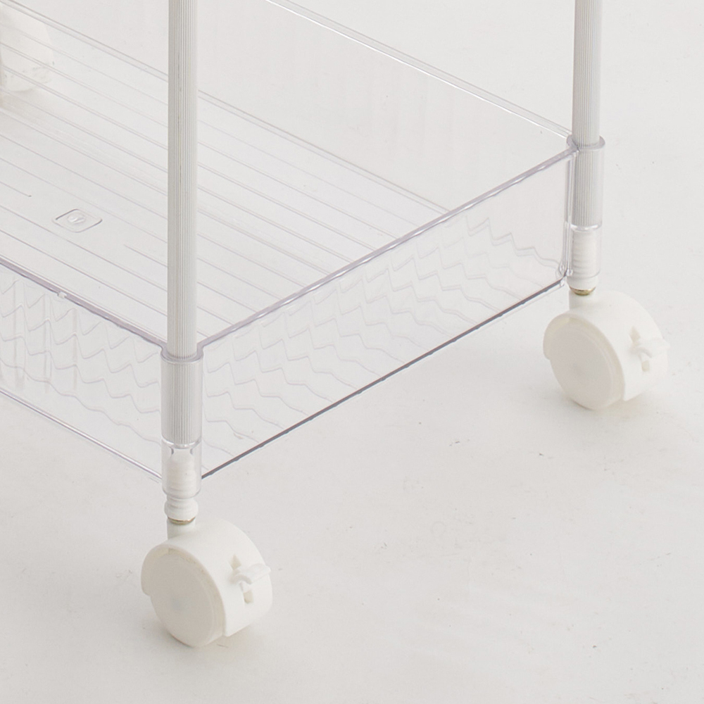 Living and Home 4 Shelf Clear Striped Rolling Storage Cart Image 6