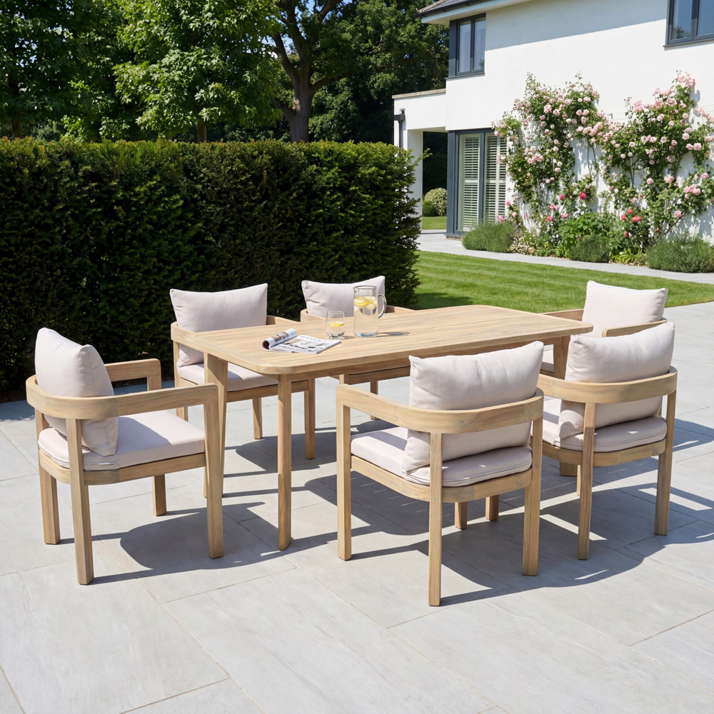Artemis Home Sundrift 6 Seater Garden Dining Set Teak Image 1