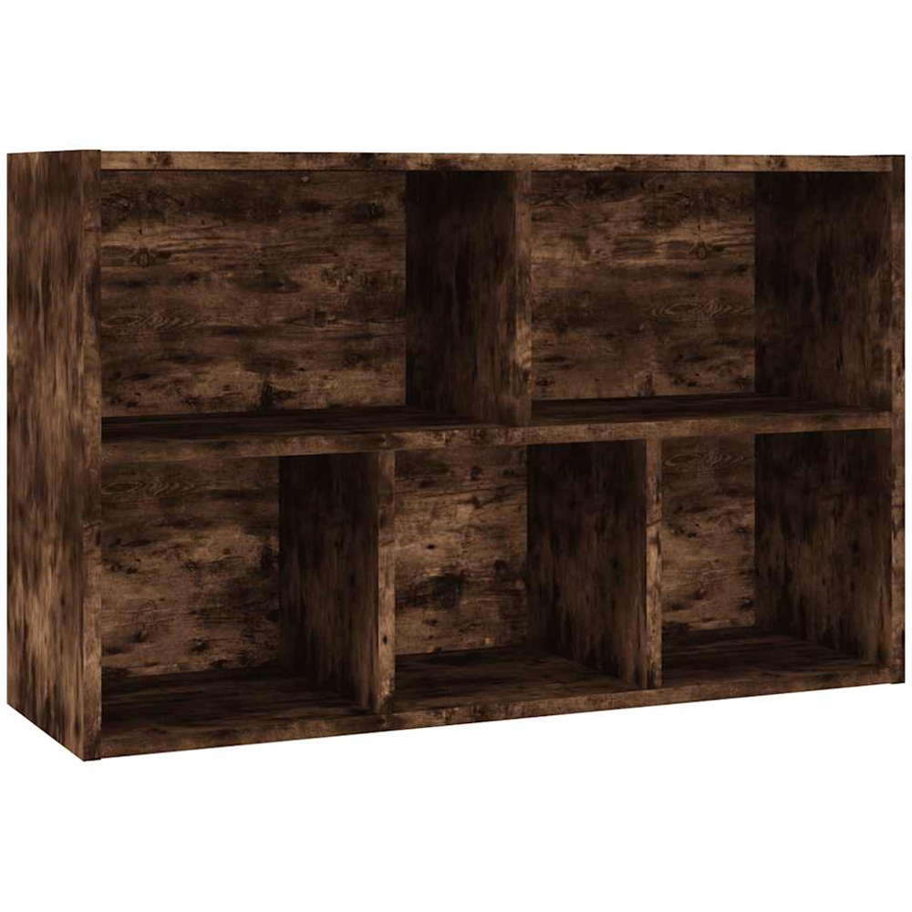 vidaXL 5 Shelf Smoked Oak Bookcase Image 3