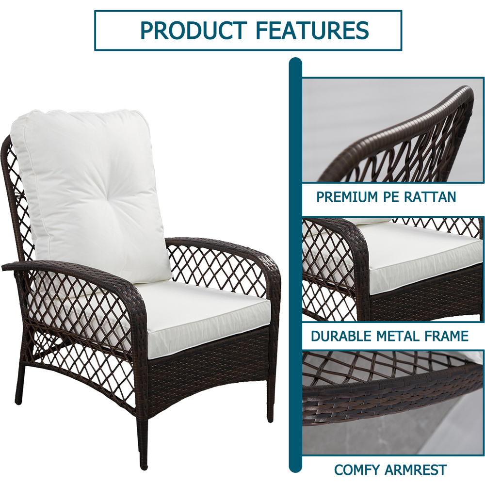 Furniture One 2 Seater Armchair Garden Bistro Set with Ice Bucket Image 6