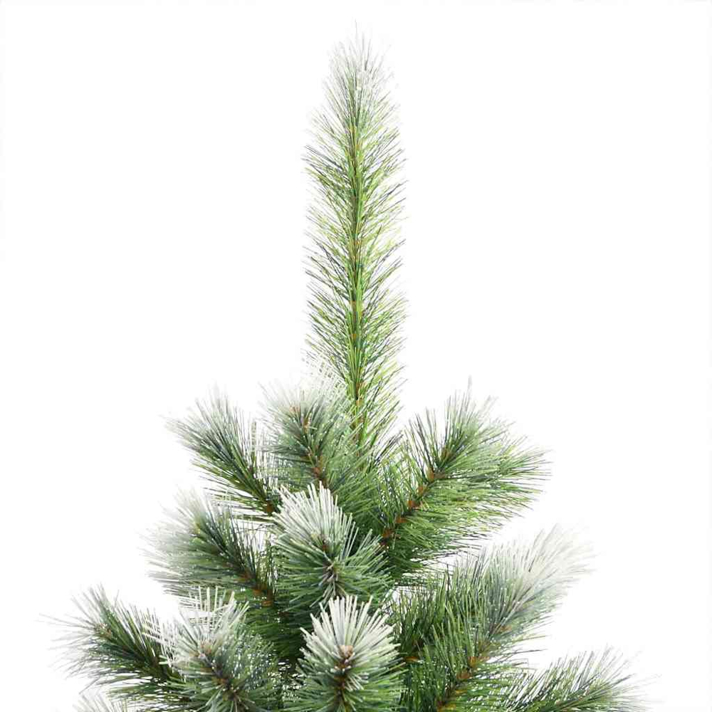 vidaXL Pre-Lit Pink Baubles Green Artificial Snow Tipped Hinged Christmas Tree 5ft Image 3