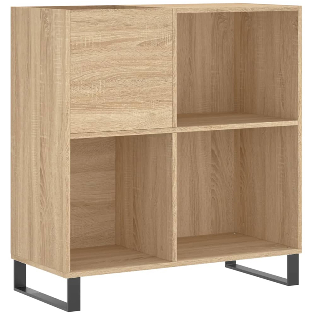 vidaXL 3 Shelf Sonoma Oak Record Cabinet Image 2