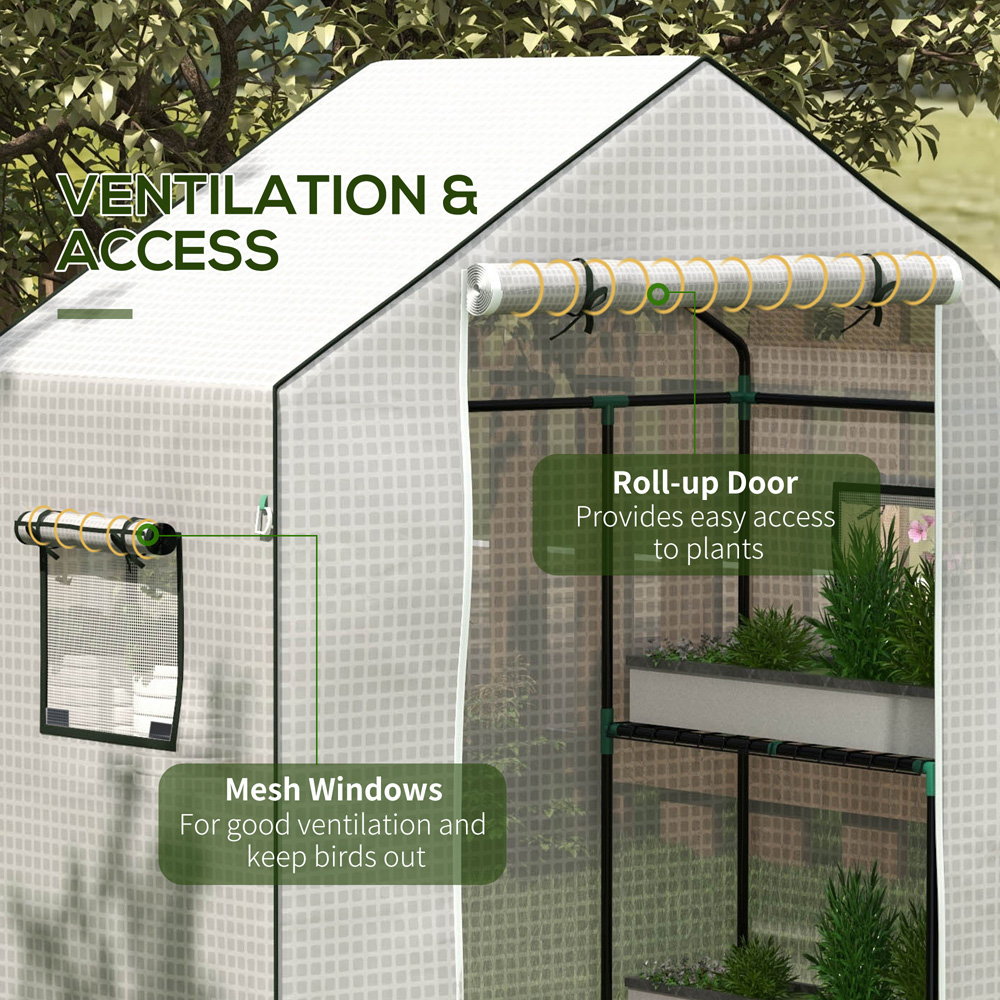 Outsunny White PE 4.5 x 2.3ft Replacement Greenhouse Cover Image 6