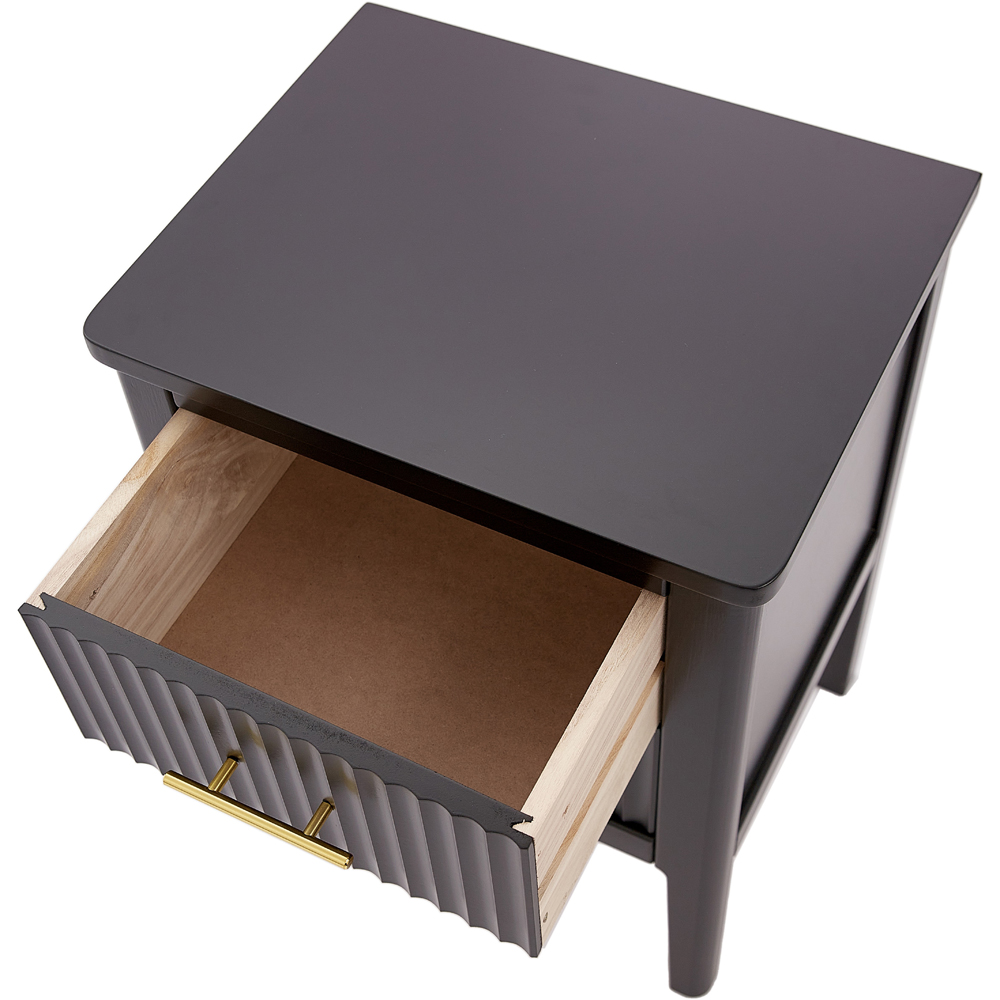 Palau 2 Drawer Black Bedside Table Image 6