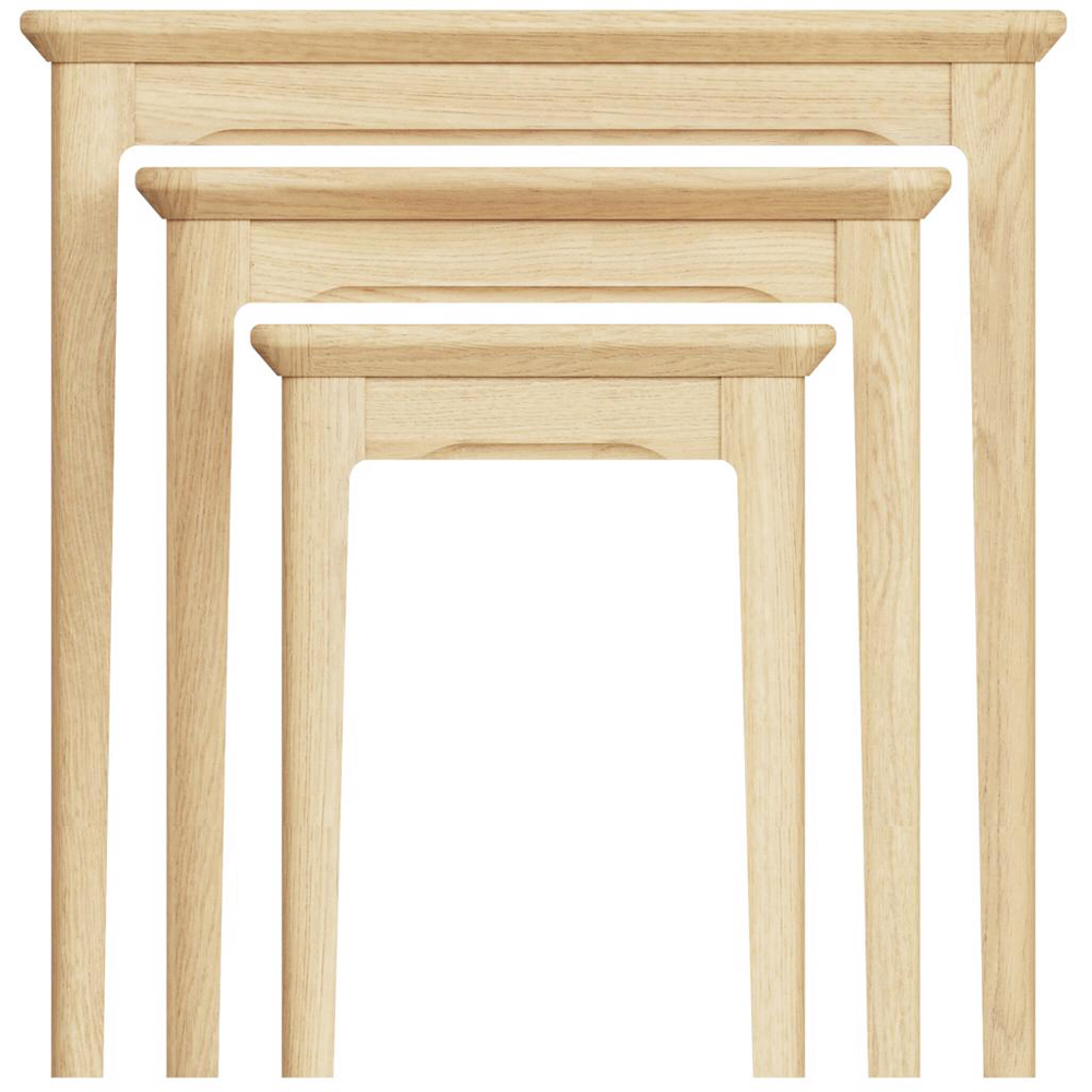 FWStyle Natural Oak Ash Veneer Nest of Tables Set of 3 Image 4