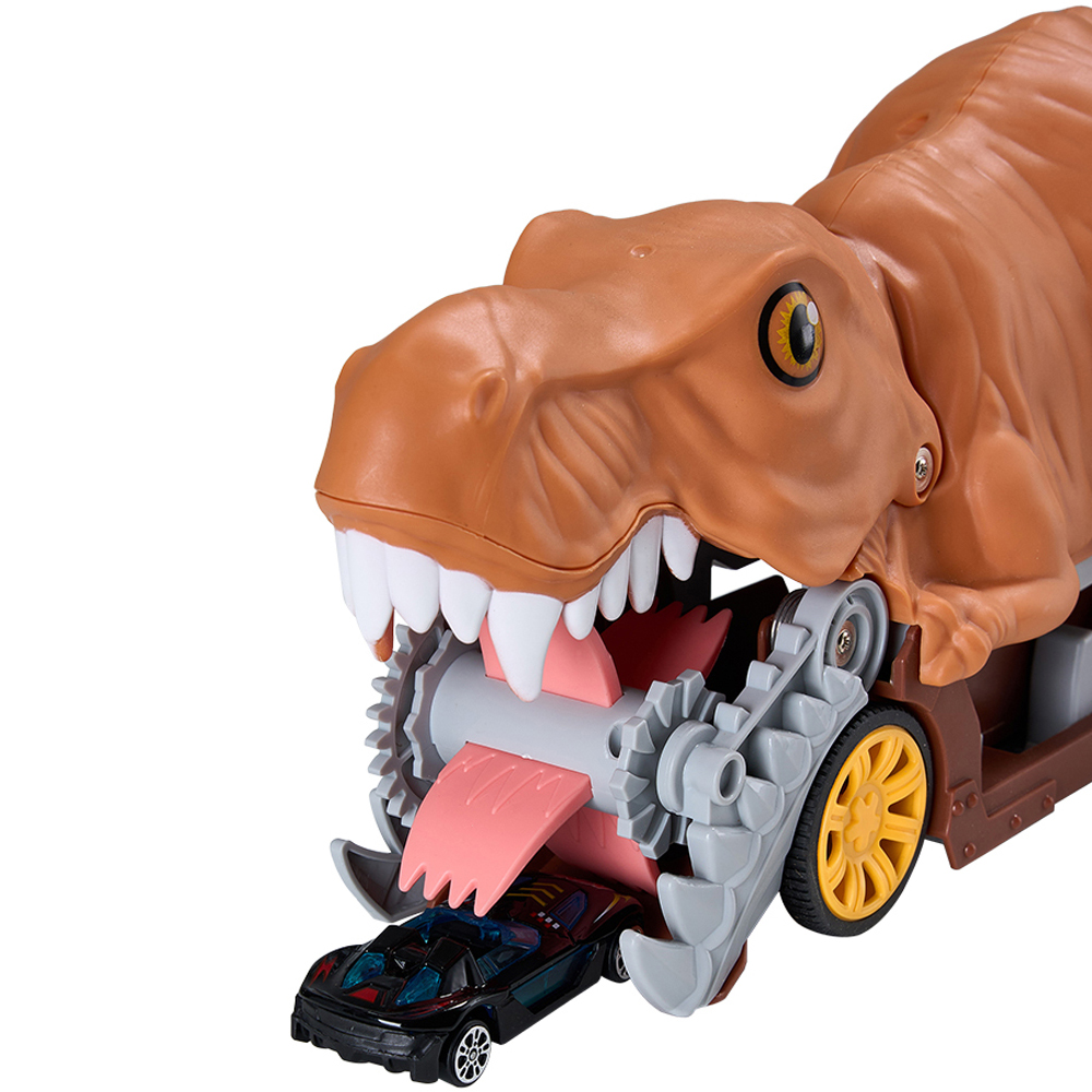 H&O Direct Dinosaur Swallowing Ejection Truck Toy with Folding Track and Cars Image 2