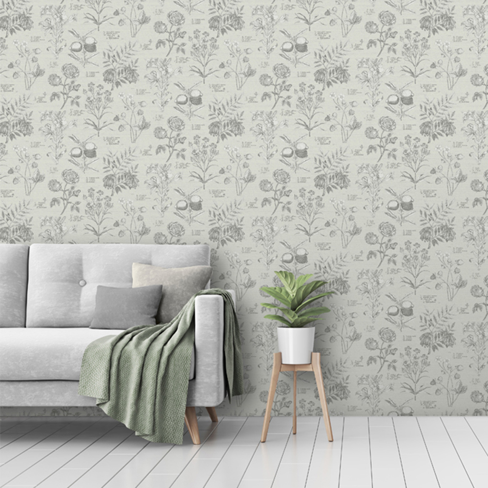 RHS Botanical Sketchbook Cream Wallpaper Image 3