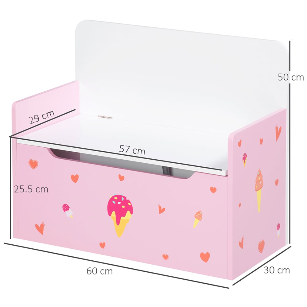 Playful Haven Pink Kids Storage Bench Image 7