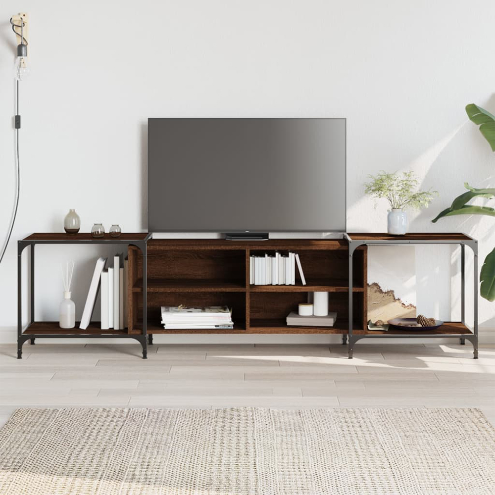 vidaXL 4 Shelf Brown Oak TV Cabinet Image 1