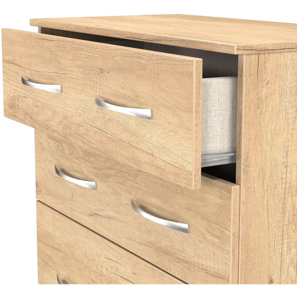 Crowndale Avon 4 Drawer Nebraska Oak Deep Chest of Drawers Ready Assembled Image 6