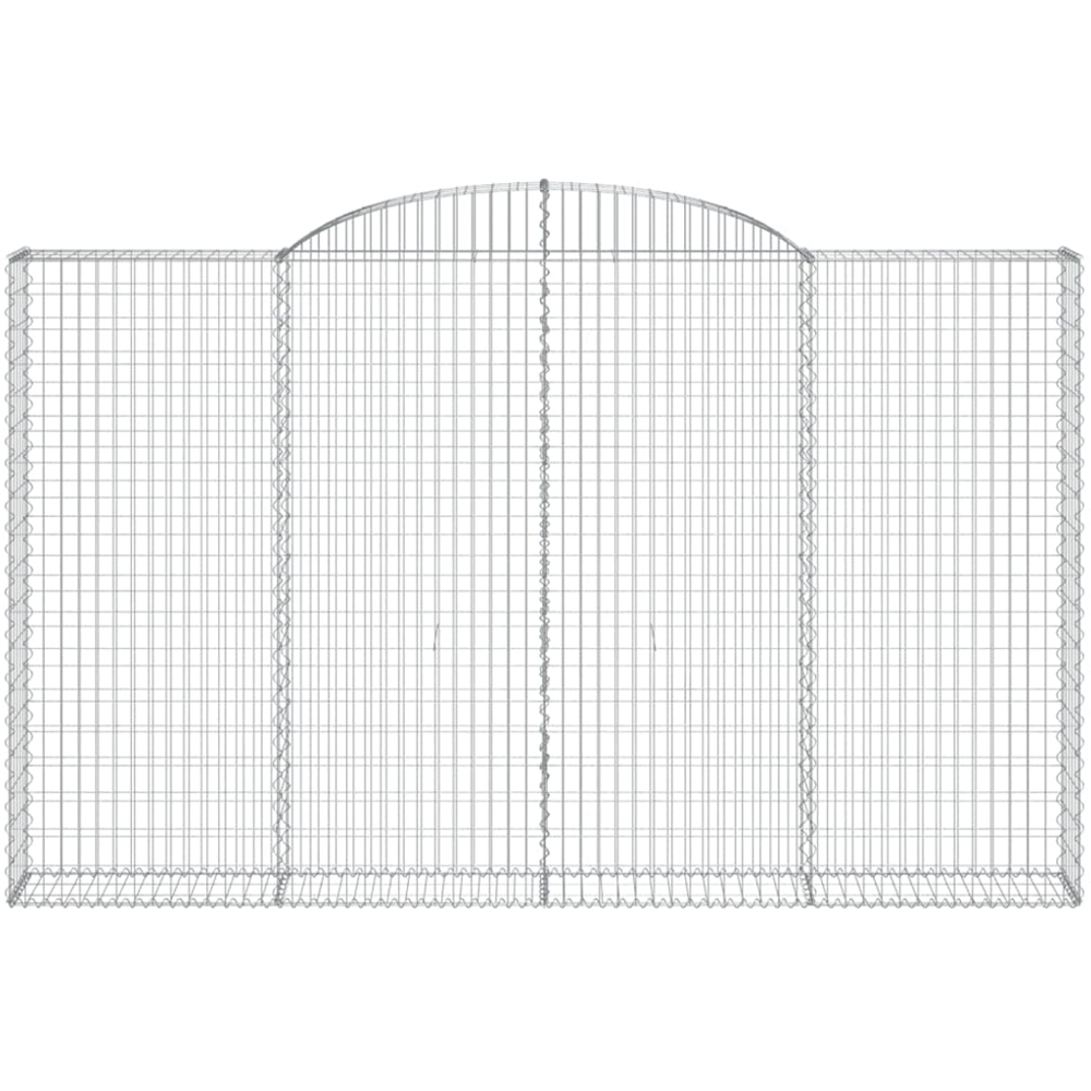 vidaXL Silver Galvanised Iron Arched Gabion Basket 300 x 30 x 180/200cm 4 Pack Image 2