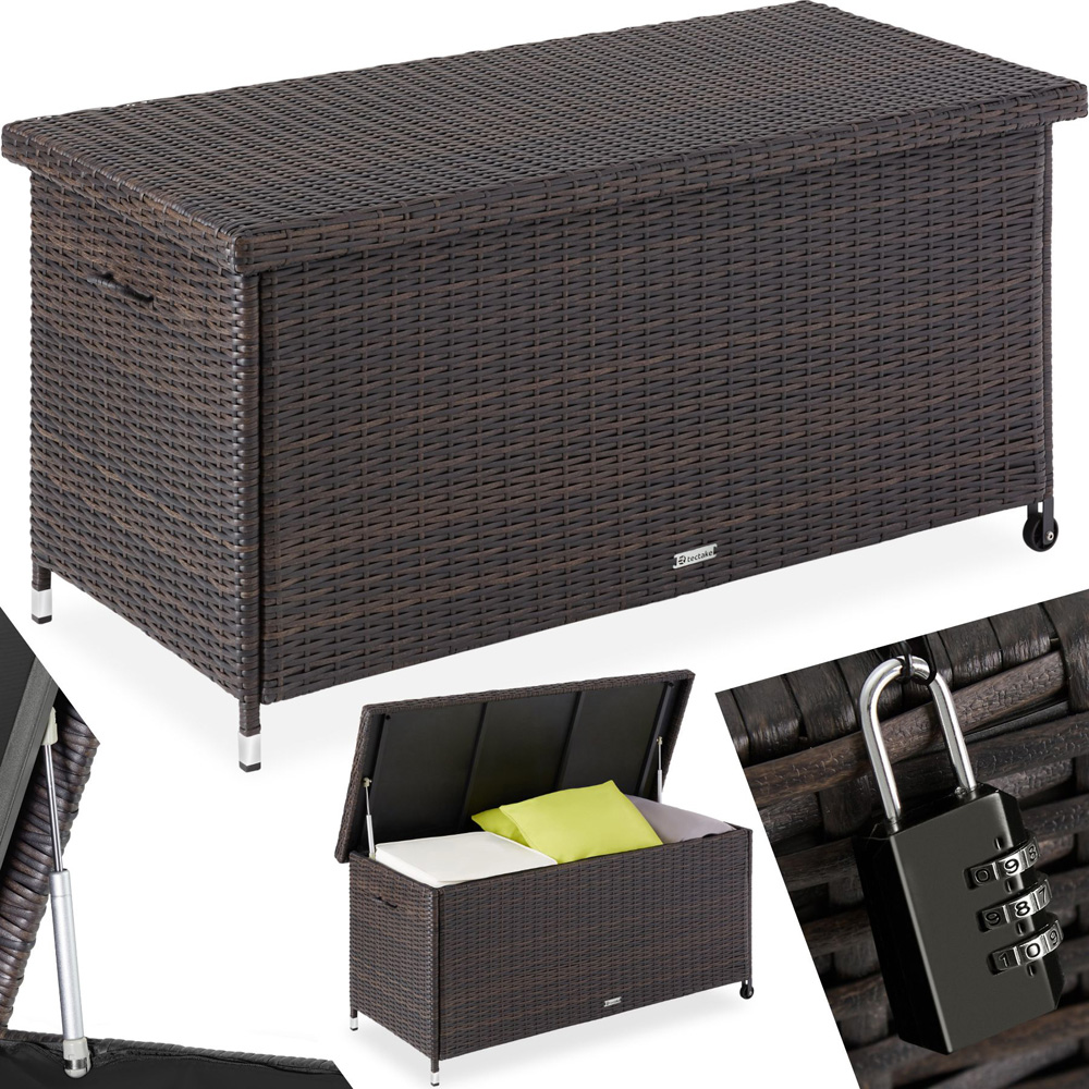 tectake Kiruna 270L Brown Rattan Storage Box Image 2