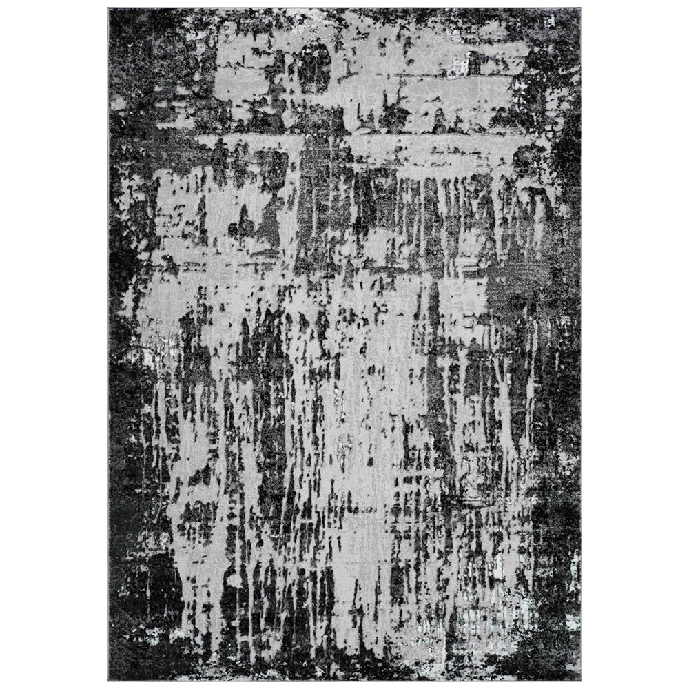 Desire Rugs Serenity Black Abstract Abrasion Rug 200 x 290cm Image 1