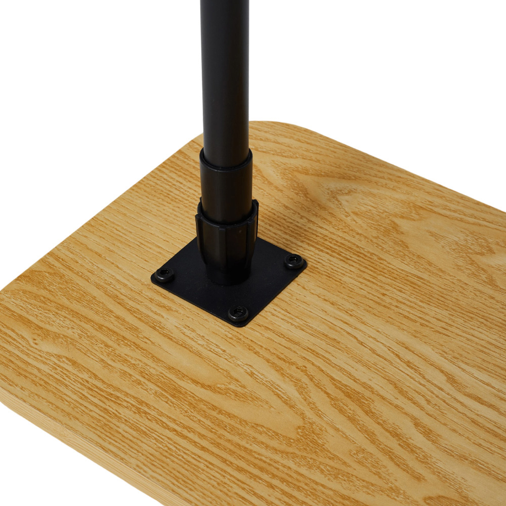 Living and Home Natural and Black Height Adjustable Side Table Image 8