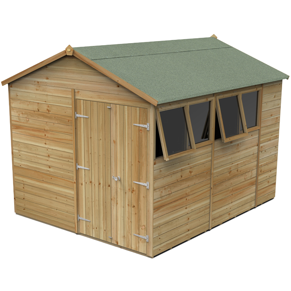 Forest Garden Timberdale 8 x 10ft 2 Opening Apex Shed Image 1