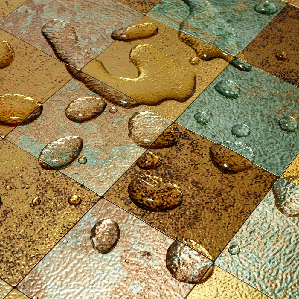 Britwall Bronze Multi-Shade Mosaic Square Aluminium Peel and Stick Backsplash 300 x 300mm 4 Pack Image 5