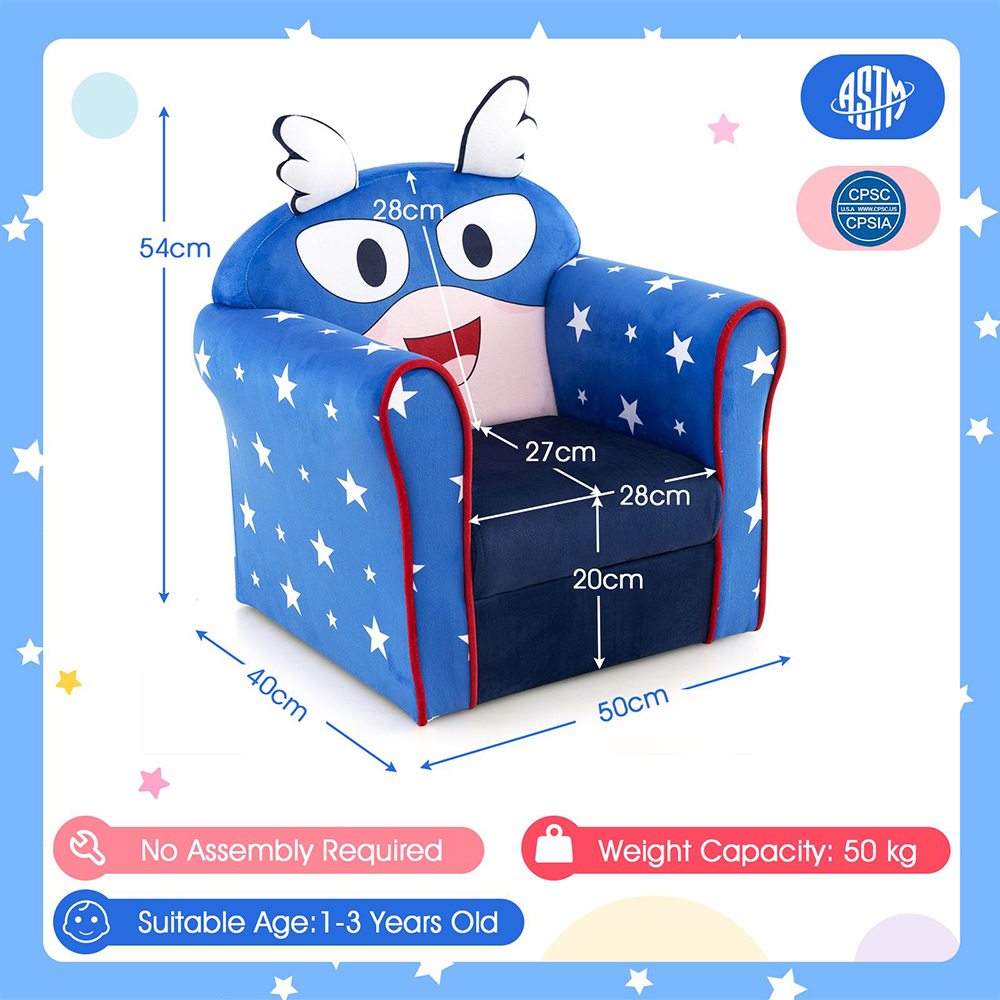 Costway Navy Kids Armchair Image 8